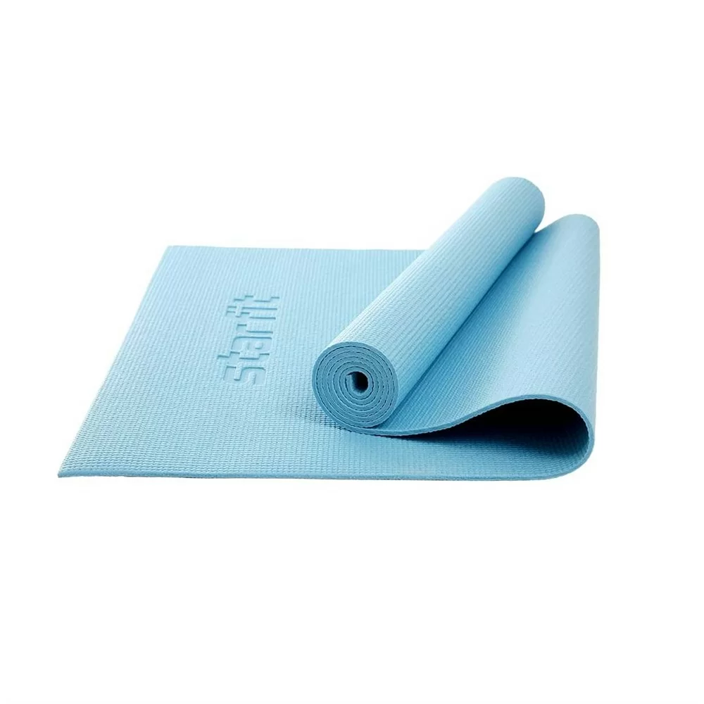 Реальное фото Коврик для йоги StarFit FM-101 PVC 173x61x0,5 см синий пастель УТ-00018902 от магазина СпортСЕ