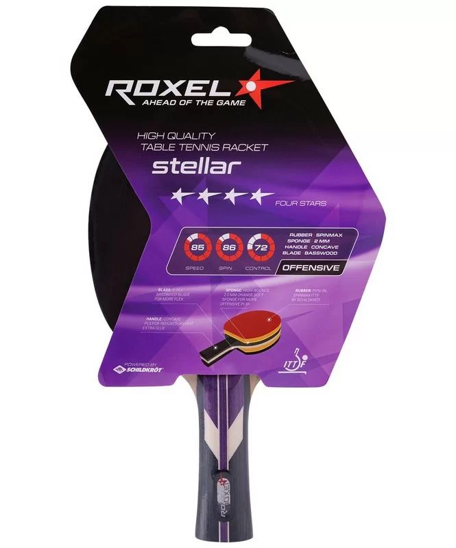 Реальное фото Ракетка для настольного тенниса Roxel 4* Stellar коническая УТ-00015358 от магазина СпортСЕ