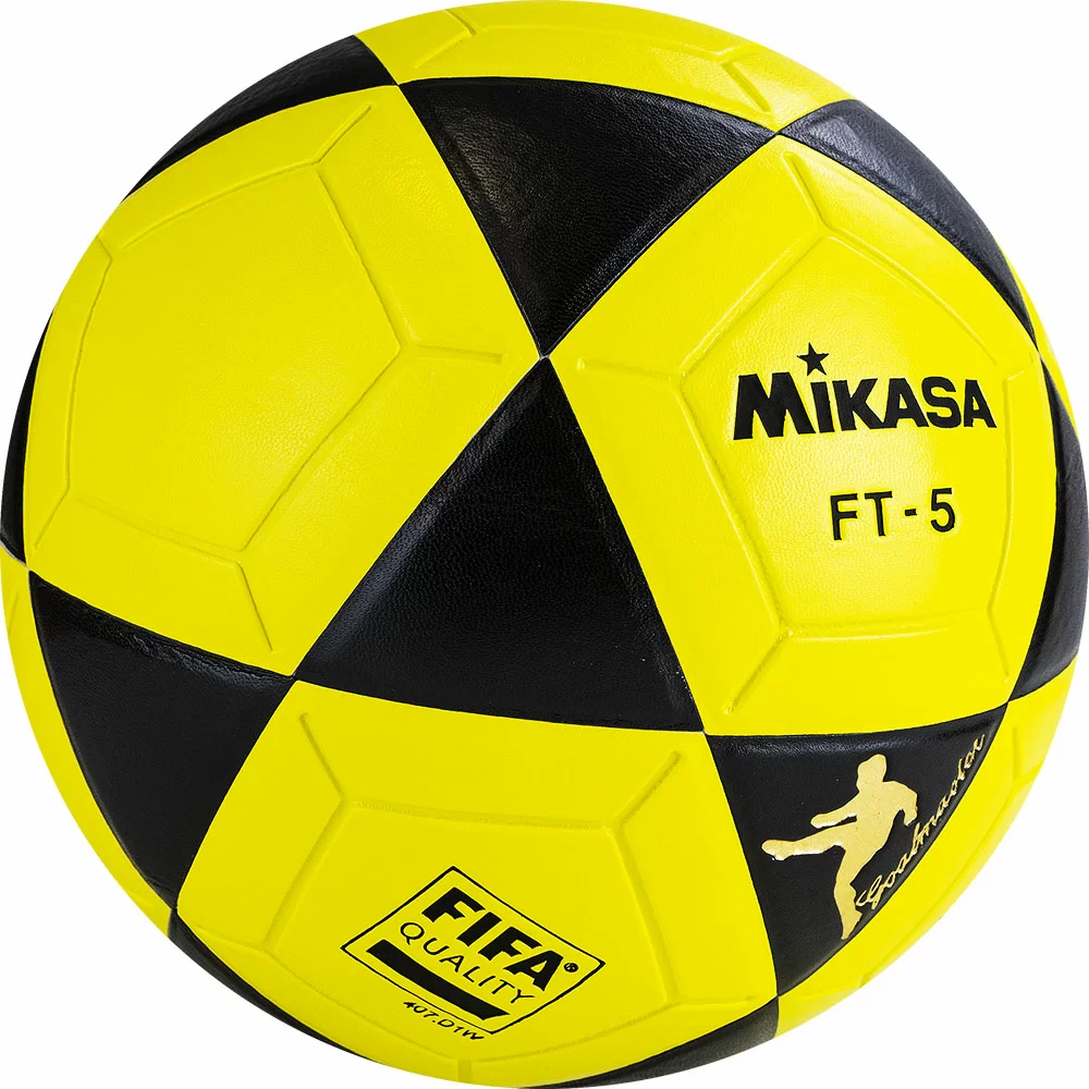 Реальное фото Мяч футбольный Mikasa FT5 FQ-BKY №5 FIFA Quality ПУ 32 пан. термосш. желто-черный от магазина СпортСЕ