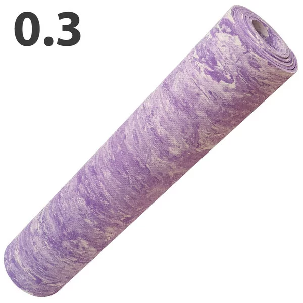 Реальное фото Коврик для йоги E40022 173х61х0,3 см ЭВА фиолетовый мрамор 10021447 от магазина СпортСЕ