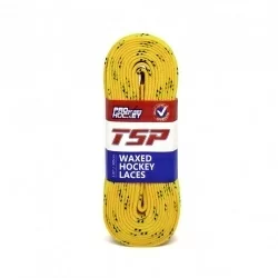 Шнурки хоккейные 213см с пропиткой TSP Hockey Laces Waxed yellow 2155