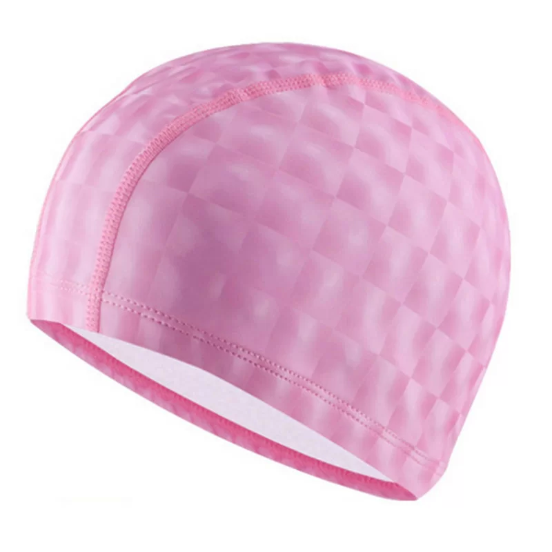 Реальное фото Шапочка для плавания B31517 ПУ 3D розовая 10017997 от магазина СпортСЕ