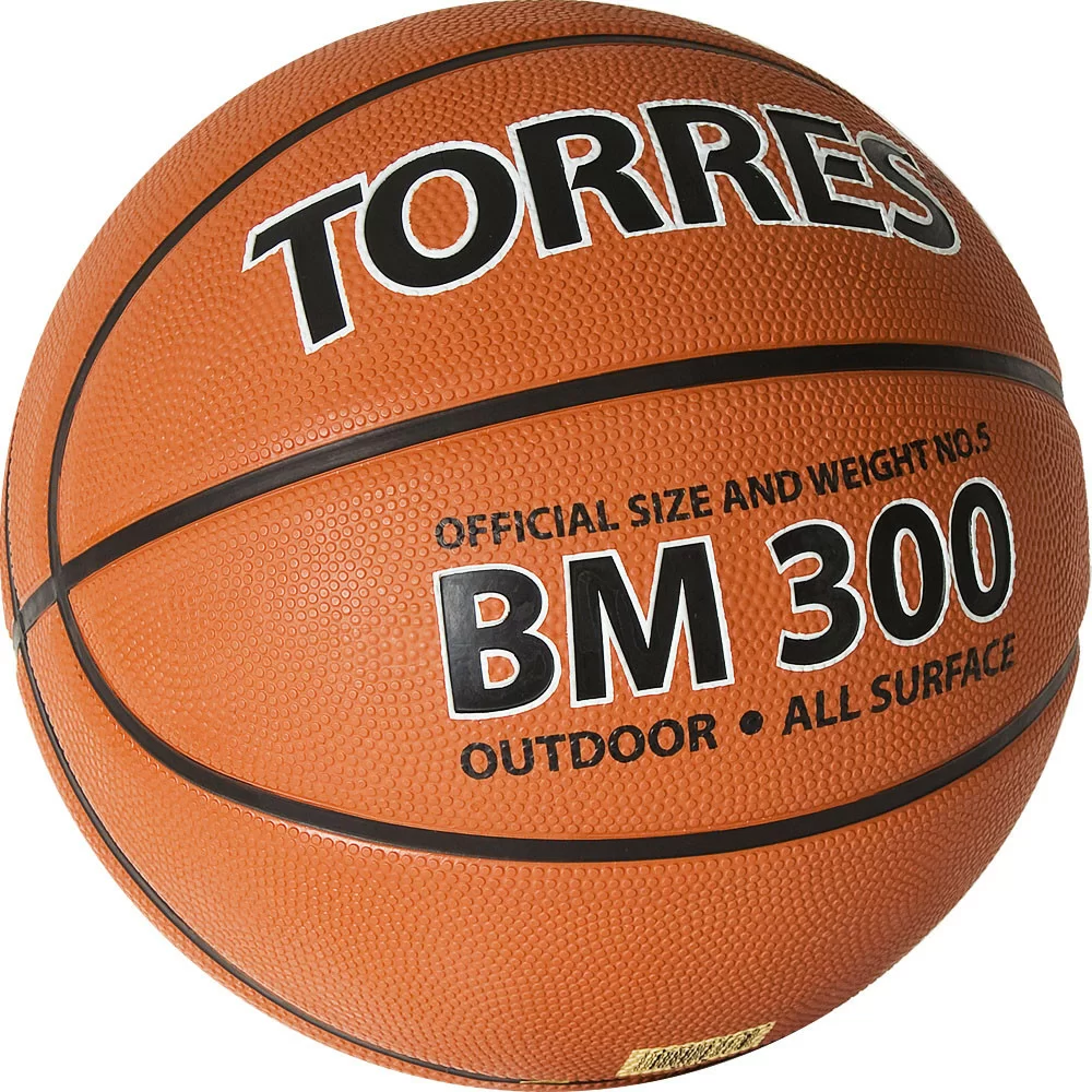 Реальное фото Мяч баскетбольный Torres BM300 №5 резина темно оранж-черный B02015 от магазина СпортСЕ