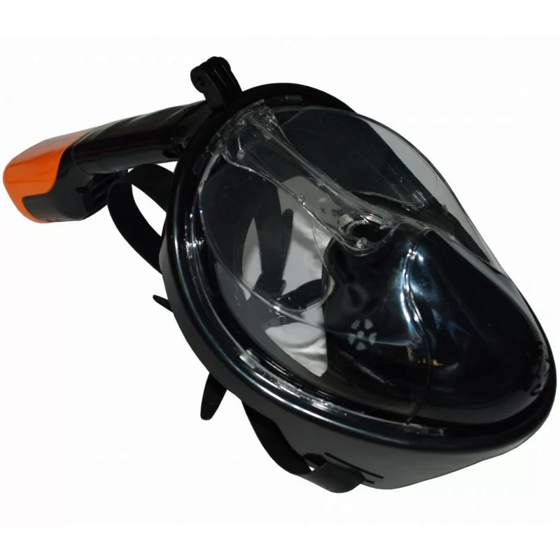 Реальное фото Маска для плавания полнолицевая M6109BO S/M черный оранжевый от магазина СпортСЕ