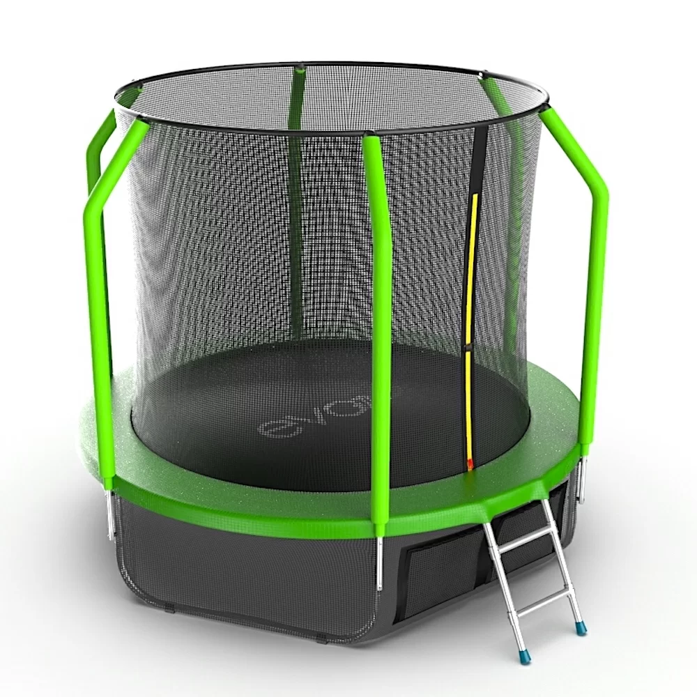 Реальное фото EVO JUMP Cosmo 8ft (Green) + Lower net. Батут с внутренней сеткой и лестницей, диаметр 8ft (зеленый) + нижняя сеть от магазина СпортСЕ