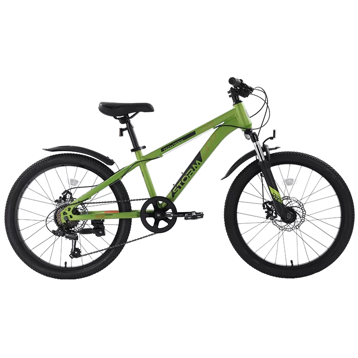 Реальное фото Велосипед TechTeam Storm 22" (2024) зеленый от магазина СпортСЕ