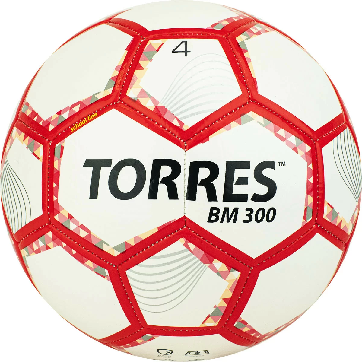Реальное фото Мяч футбольный Torres BM 300 №4 28 пан.,TPU бело-серебр-красн F320744 от магазина СпортСЕ