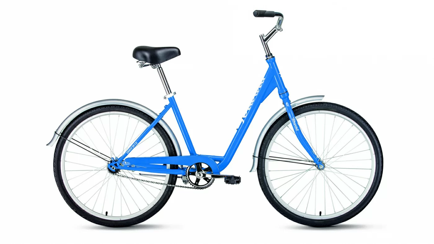 Реальное фото Велосипед Forward Grace 26 1.0 (2021) синий/белый RBKW1C161006 от магазина СпортСЕ
