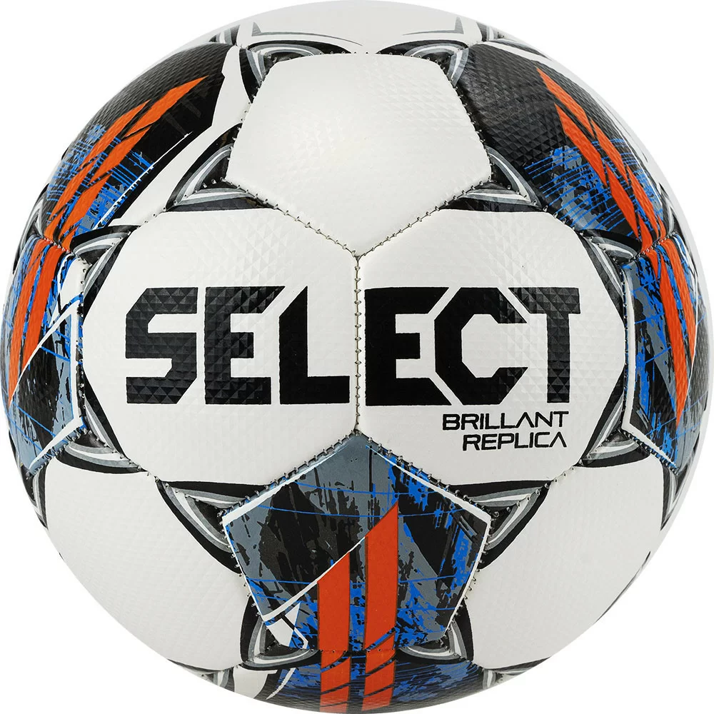 Реальное фото Мяч футбольный Select Brilliant Replica №5 бел/оранж/син ЦБ-00000326 от магазина СпортСЕ