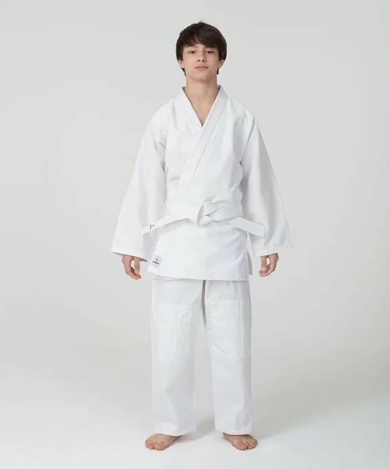Реальное фото Кимоно дзюдо Insane Training IN22-JD400 белый детский хлопок от магазина СпортСЕ