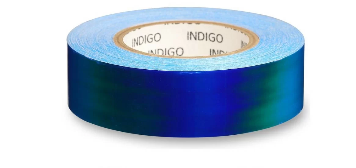 Реальное фото Обмотка для обруча 20 мм, 14 м Indigo Сhameleon с подкладкой синий IN137 от магазина СпортСЕ