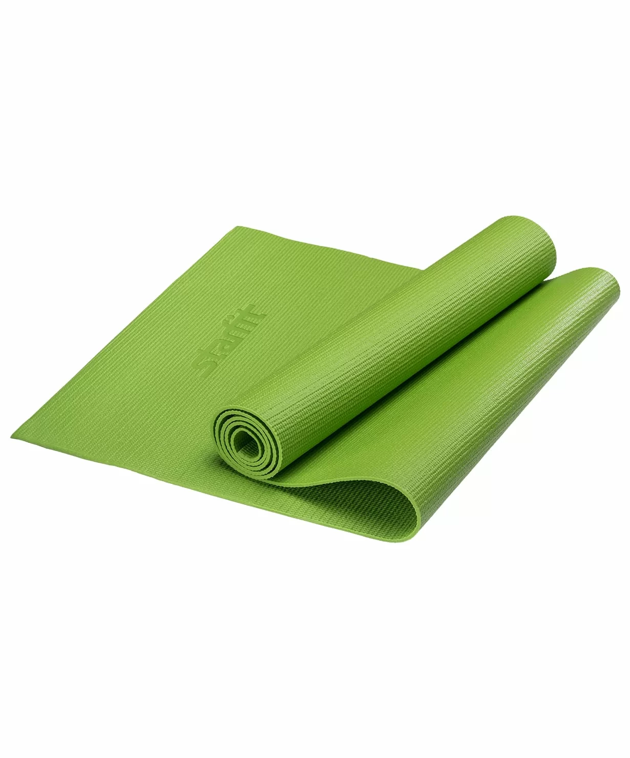 Реальное фото Коврик для йоги StarFit FM-101 PVC 173x61x0,4 см зеленый УТ-00007224 от магазина СпортСЕ