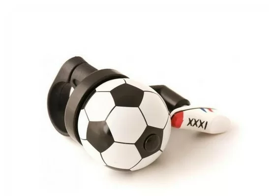 Реальное фото Звонок "футбол" алюм./пластик d38мм  черно/белый 5-420103 от магазина СпортСЕ