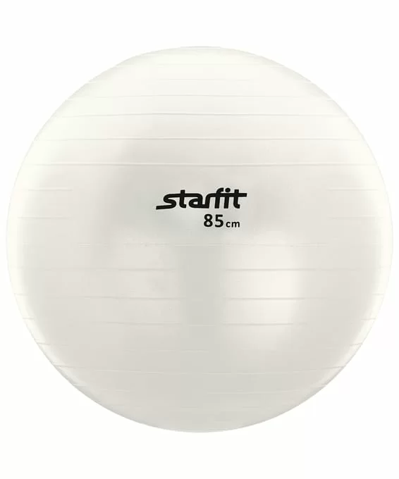 Реальное фото Фитбол 85см StarFit GB-102 с насосом антивзрыв белый 8864 от магазина СпортСЕ