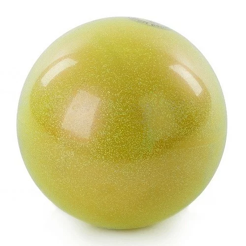 Реальное фото Мяч для художественной гимнастики 15 см 280 г металлик желтый AB2803B от магазина СпортСЕ