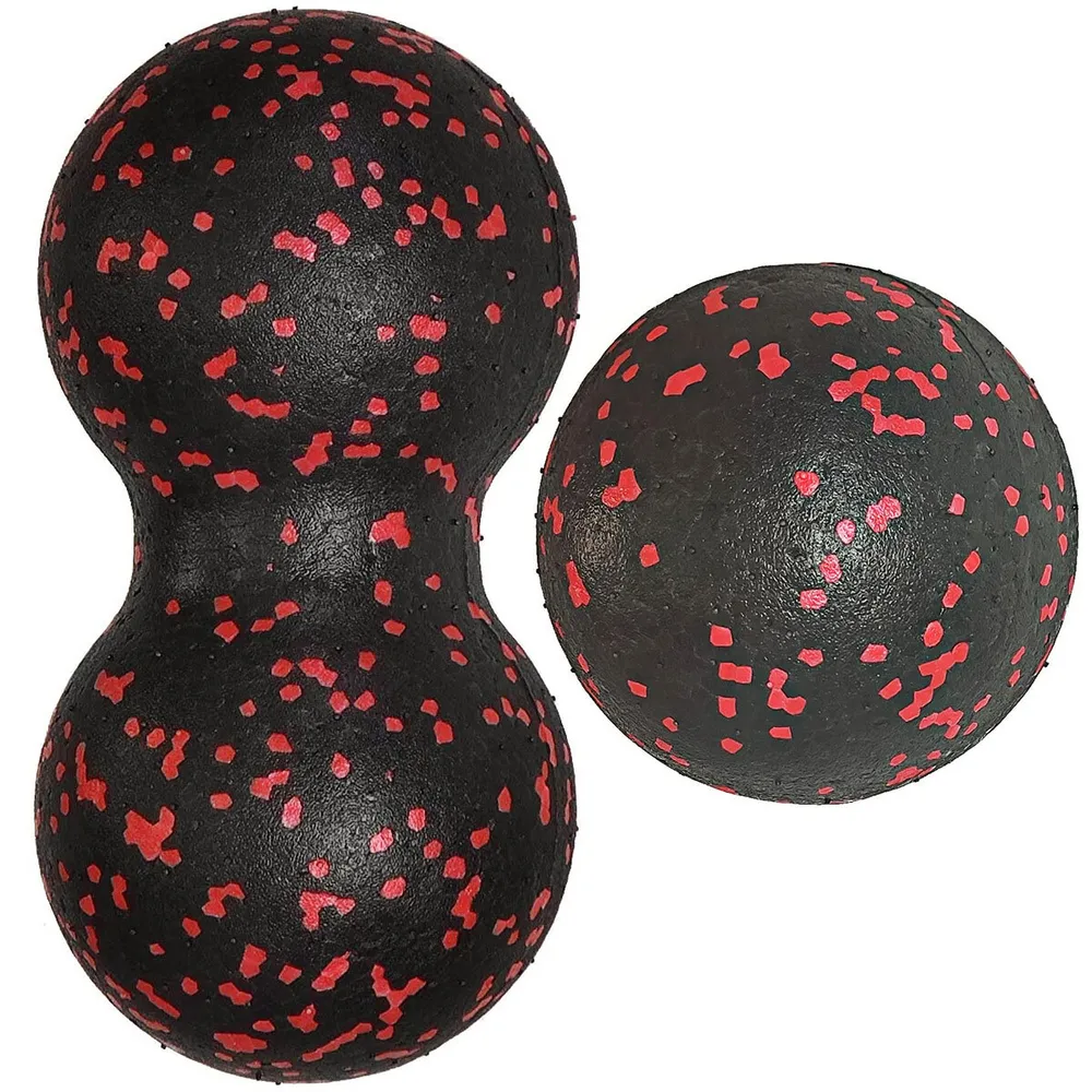 Реальное фото Набор массажных мячиков MFS-105 8см + 8х16см красный (E33008) 10020055 от магазина СпортСЕ