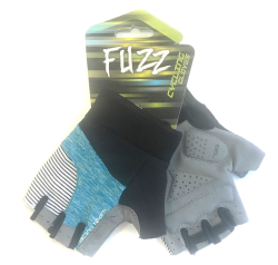 Перчатки Fuzz лайкра Racing Team D-Grip Gel с петельками на липучке черно-голубые  08-202314
