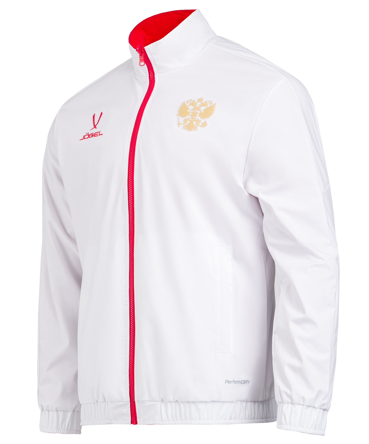 Реальное фото Куртка спортивная NATIONAL ANTHEM PerFormDRY Jacket, красный/белый от магазина СпортСЕ
