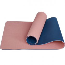 Коврик для йоги E33587 183х61х0,6 см ТПЕ розовый/синий 10020098