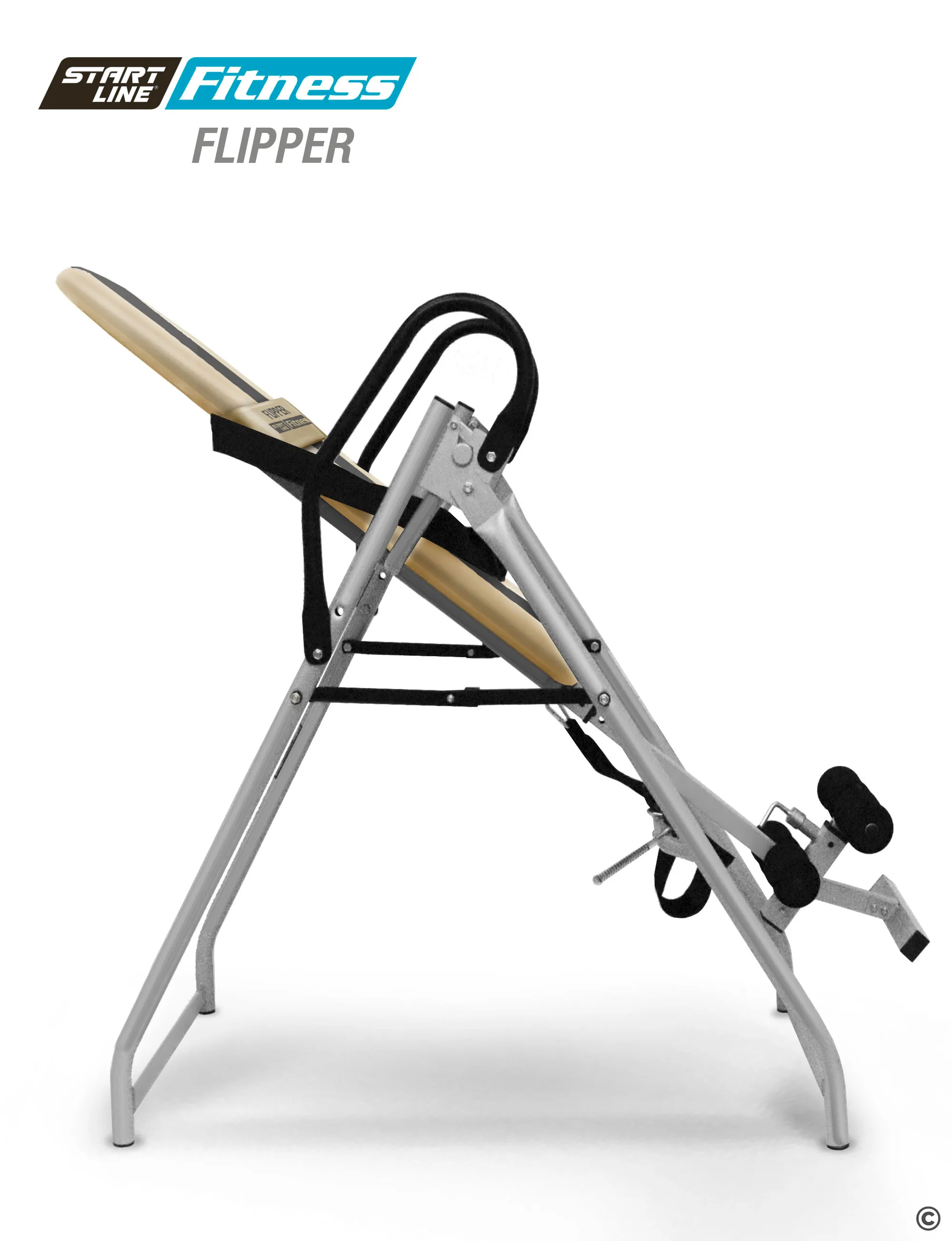 Реальное фото Инверсионный стол Flipper бежево-серый SLFIT01-BIG от магазина СпортСЕ