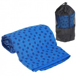 Полотенце для йоги C28849-3 183х63 с сумкой для переноски синее 10016453