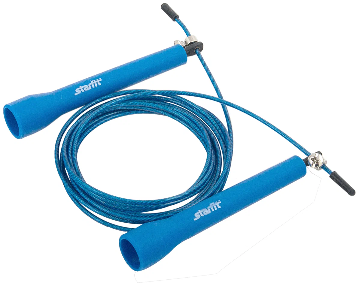 Реальное фото Скакалка 3 м StarFit RP-202 с подшипниками с пластиковыми ручками, темно-синий УТ-00019266 от магазина СпортСЕ