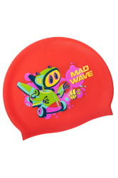 Шапочка для плавания Mad Wave Mad Bot юниорская Red M0579 15 0 05W