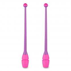 Булавы для гимнастики 36 см Indigo вставляющиеся (пластик, каучук) фиолетово-розовый IN017
